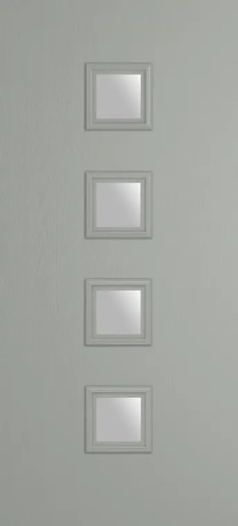 Marseille 4 composite door in Silver Grey with Satin glass