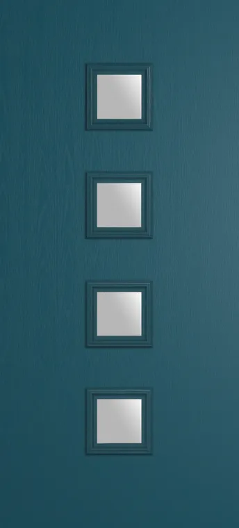 Marseille 4 composite door in Tranquil Blue with Satin glass