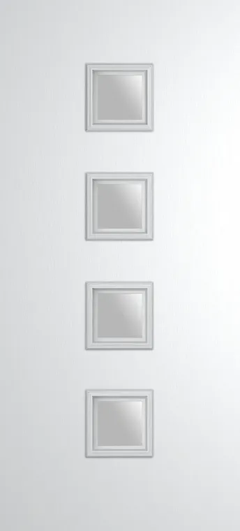 Marseille 4 composite door in White with Satin glass