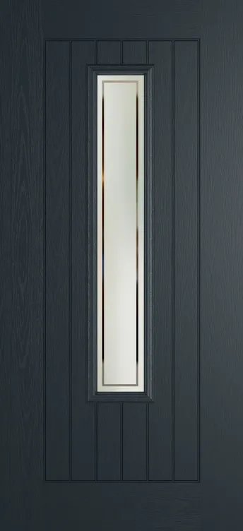 Milan 1219 composite door in Anthracite Grey with Victorian Border glass