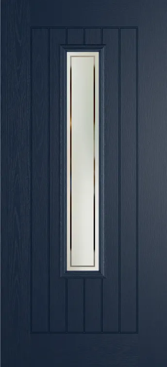Milan 1219 composite door in Blue with Victorian Border glass