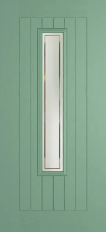 Milan 1219 composite door in Chartwell Green with Victorian Border glass