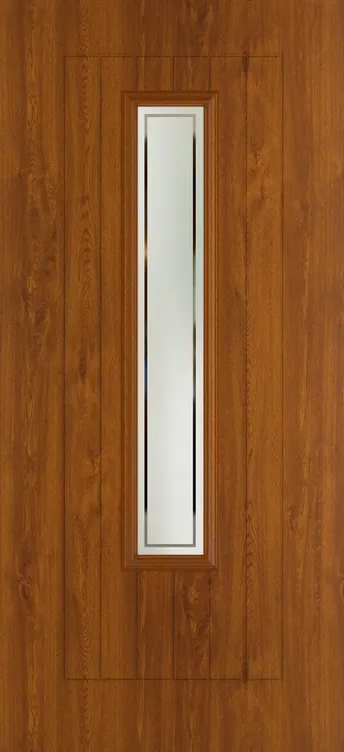 Milan 1219 composite door in Light Oak with Victorian Border glass