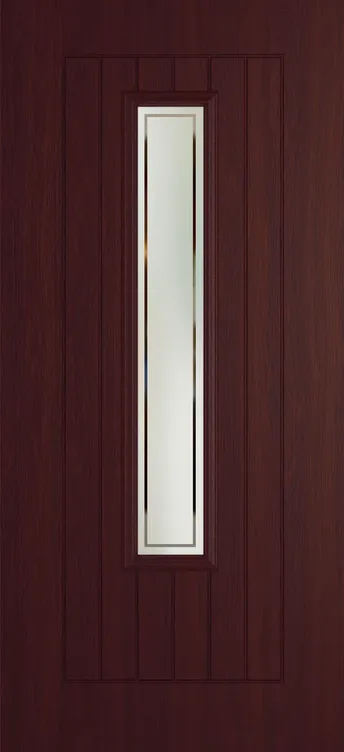 Milan 1219 composite door in Rosewood with Victorian Border glass