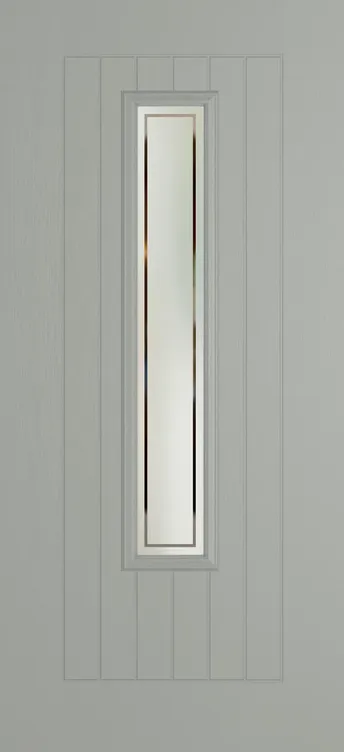 Milan 1219 composite door in Silver Grey with Victorian Border glass