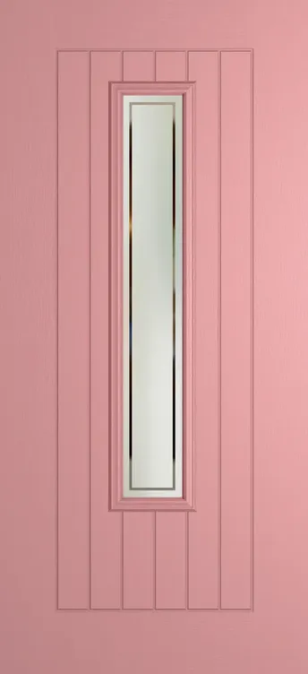 Milan 1219 composite door in Sweet Pink with Victorian Border glass