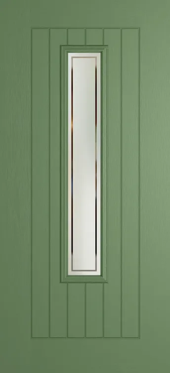 Milan 1219 composite door in Woodland Green with Victorian Border glass