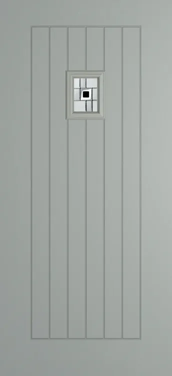 Milan 203 composite door in Agate Grey with Modena glass