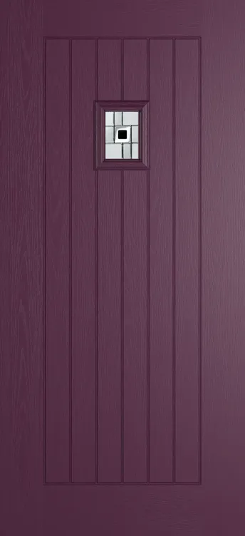 Milan 203 composite door in Aubergine with Modena glass