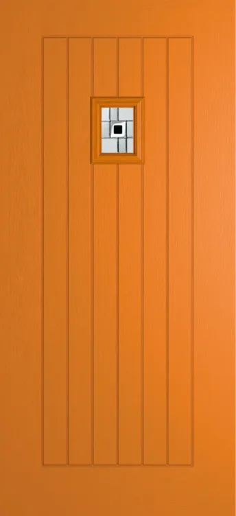 Milan 203 composite door in Clementine with Modena glass