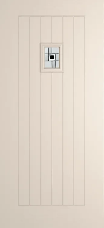 Milan 203 composite door in Cream with Modena glass