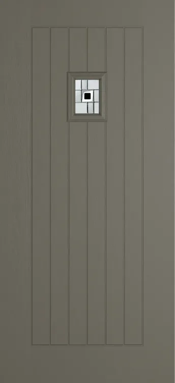 Milan 203 composite door in Dolphin Grey with Modena glass