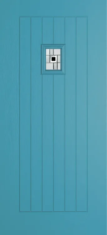 Milan 203 composite door in Light Blue with Modena glass