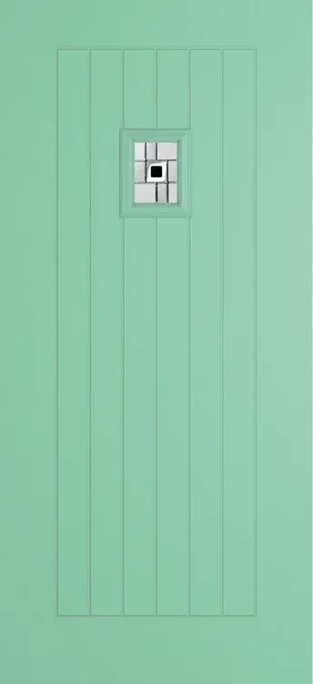 Milan 203 composite door in Pastel Turquoise with Modena glass