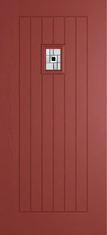 Milan 203 composite door in Red with Modena glass