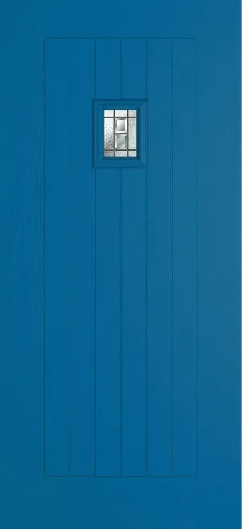 Milan 203 composite door in Signal Blue with New Orleans glass