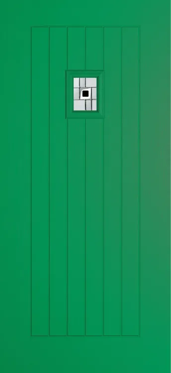 Milan 203 composite door in Signal Green with Modena glass