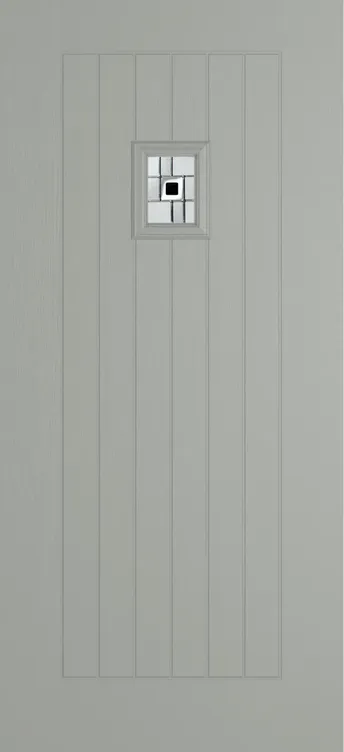 Milan 203 composite door in Silver Grey with Modena glass