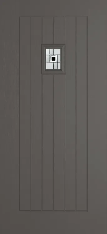 Milan 203 composite door in Slate Grey with Modena glass