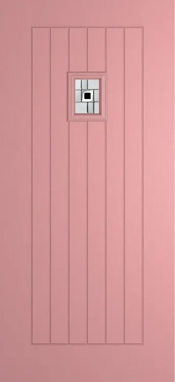 Milan 203 composite door in Sweet Pink with Modena glass