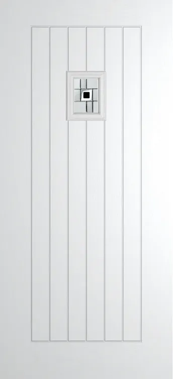 Milan 203 composite door in White with Modena glass