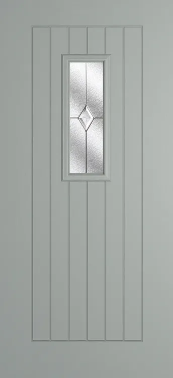 Milan 609 composite door in Agate Grey with Classic glass