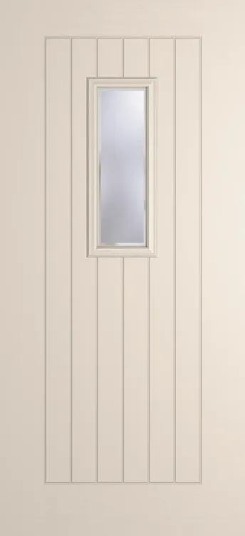 Milan 609 composite door in Cream with Kensington glass