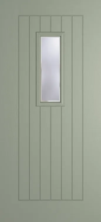 Milan 609 composite door in Pebble Grey with Kensington glass