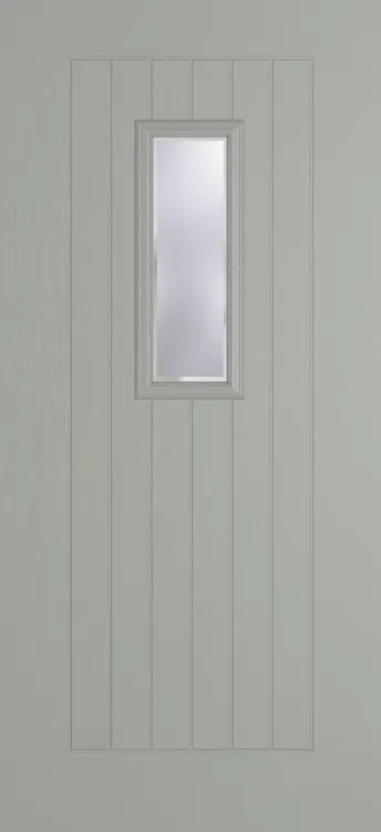 Milan 609 composite door in Silver Grey with Kensington glass
