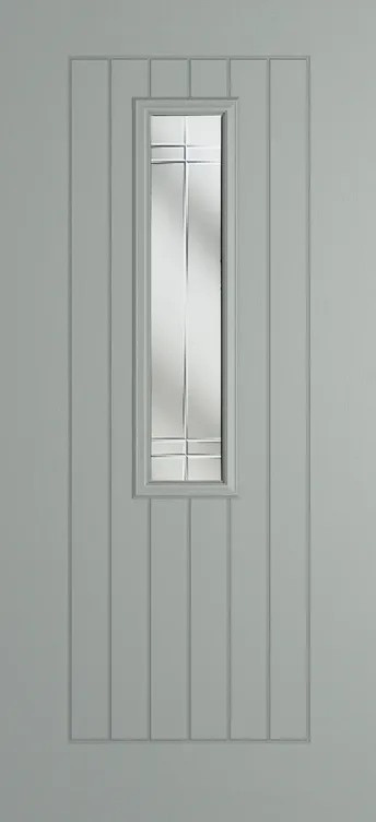 Milan 912 composite door in Agate Grey with Linear glass