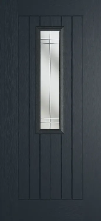 Milan 912 composite door in Anthracite Grey with Linear glass
