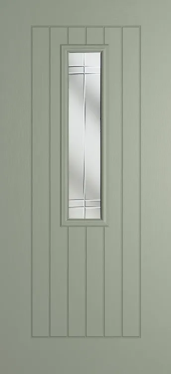 Milan 912 composite door in Pebble Grey with Linear glass
