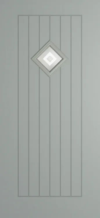 Oslo 1 composite door in Agate Grey with Greenwich glass