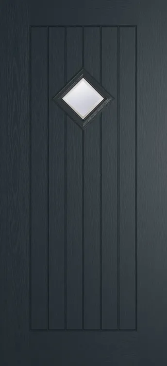 Oslo 1 composite door in Anthracite Grey with Kensington glass