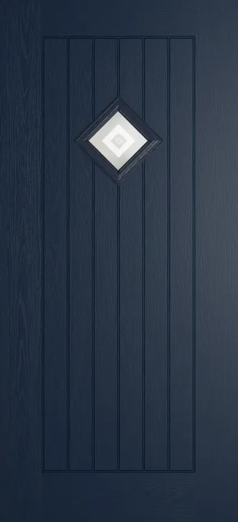 Oslo 1 composite door in Blue with Greenwich glass