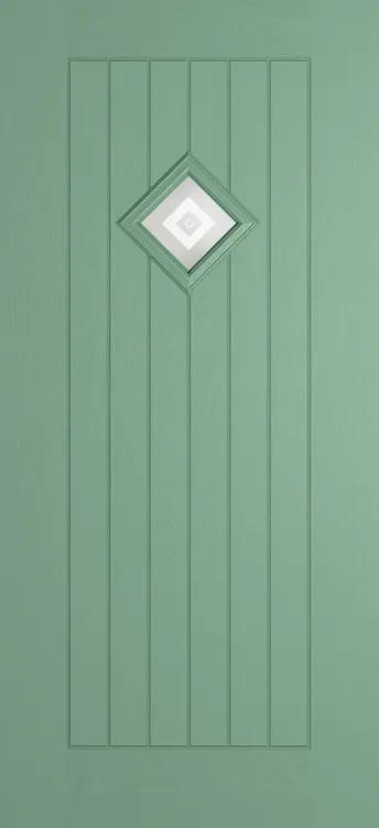 Oslo 1 composite door in Chartwell Green with Greenwich glass