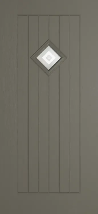 Oslo 1 composite door in Dolphin Grey with Greenwich glass