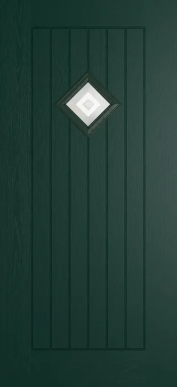 Oslo 1 composite door in Green with Greenwich glass