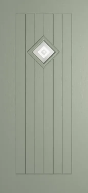 Oslo 1 composite door in Pebble Grey with Greenwich glass