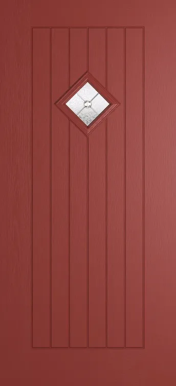 Oslo 1 composite door in Red with Finesse glass