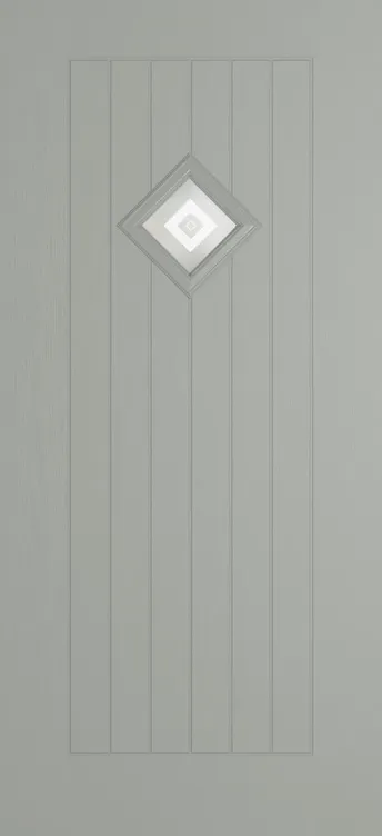 Oslo 1 composite door in Silver Grey with Greenwich glass