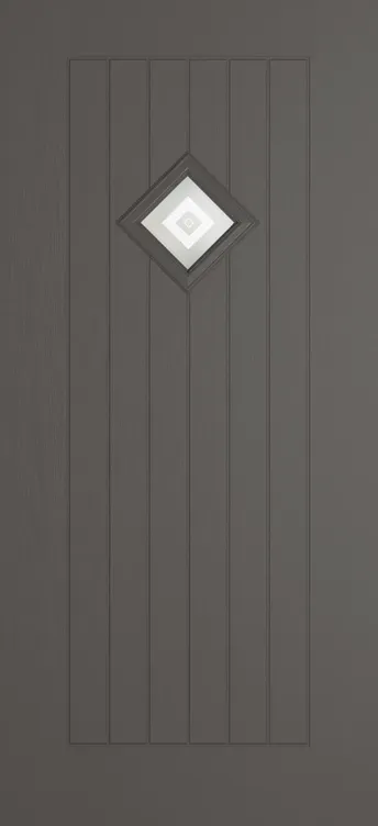 Oslo 1 composite door in Slate Grey with Greenwich glass