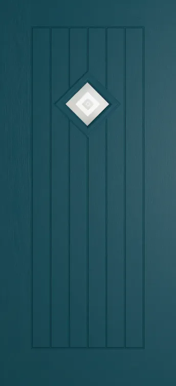 Oslo 1 composite door in Tranquil Blue with Greenwich glass