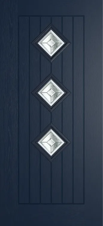 Oslo 3 composite door in Blue with Simplicity glass