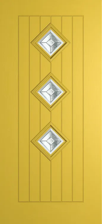 Oslo 3 composite door in Canary Yellow with Simplicity glass
