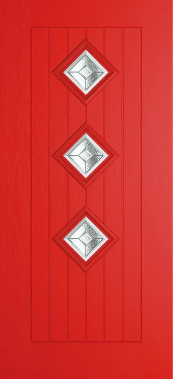 Oslo 3 composite door in Candy Red with Simplicity glass