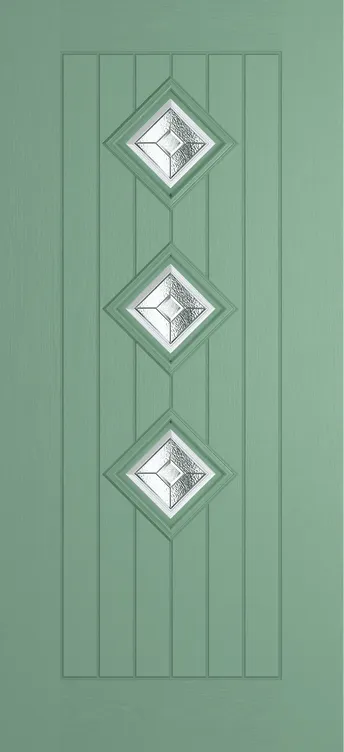 Oslo 3 composite door in Chartwell Green with Simplicity glass