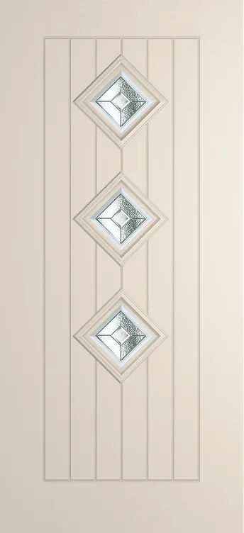 Oslo 3 composite door in Cream with Simplicity glass