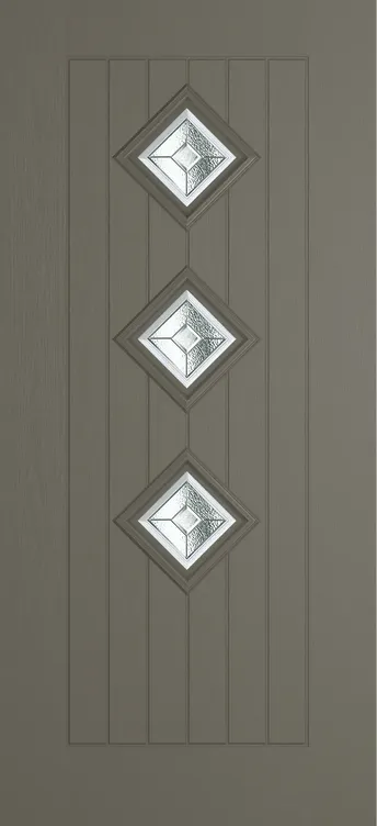 Oslo 3 composite door in Dolphin Grey with Simplicity glass
