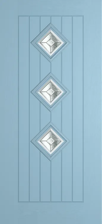 Oslo 3 composite door in Duck Egg Blue with Simplicity glass
